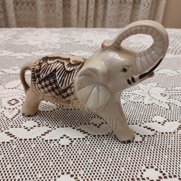 Vintage Other - VTG Elephant Figure Safari Animal Statue 70's Home Shelf Decor Retro Sculpture